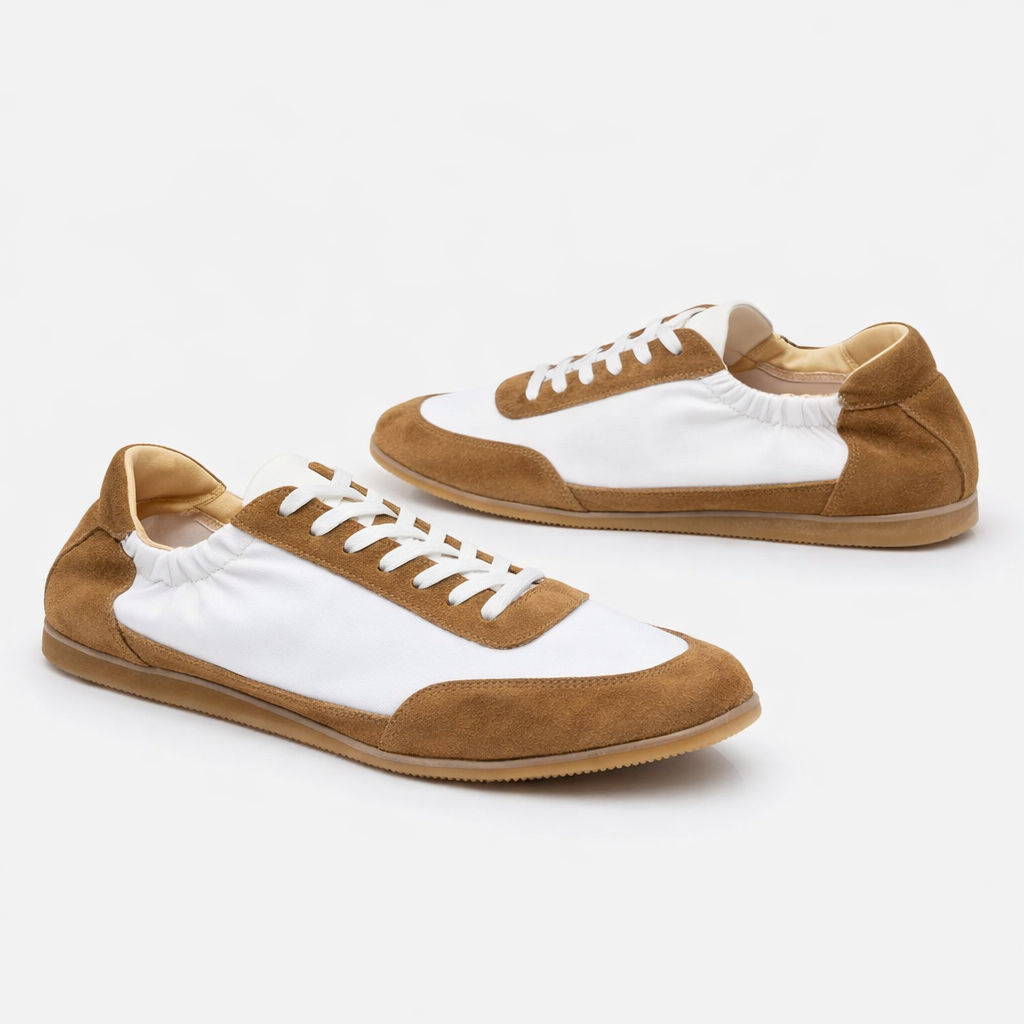 Fawnbury | Men’s Suede Trim Retro Leather Sneakers