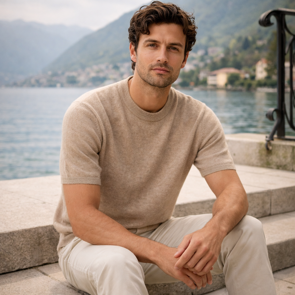 Fawnbury | Men’s Short Sleeve Fine Knit Top Merino