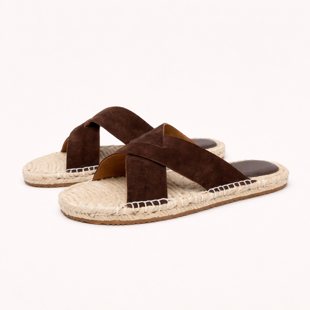 Fawnbury | Women’s Cross-Strap Suede Espadrille Slides