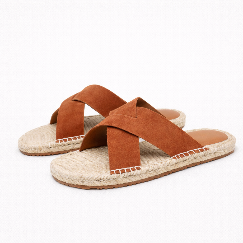 Fawnbury | Women’s Cross-Strap Suede Espadrille Slides