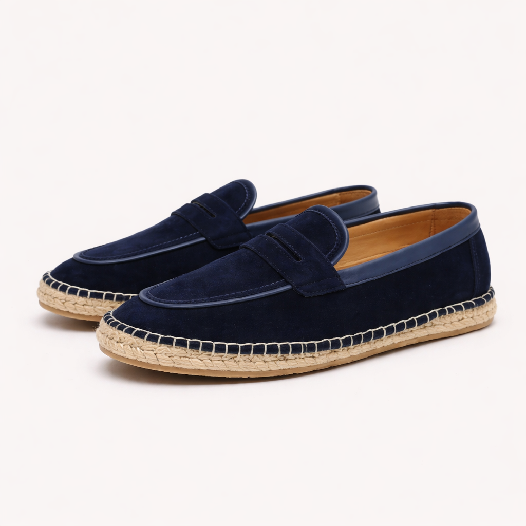 Fawnbury | Men’s Suede Espadrille Penny Loafers