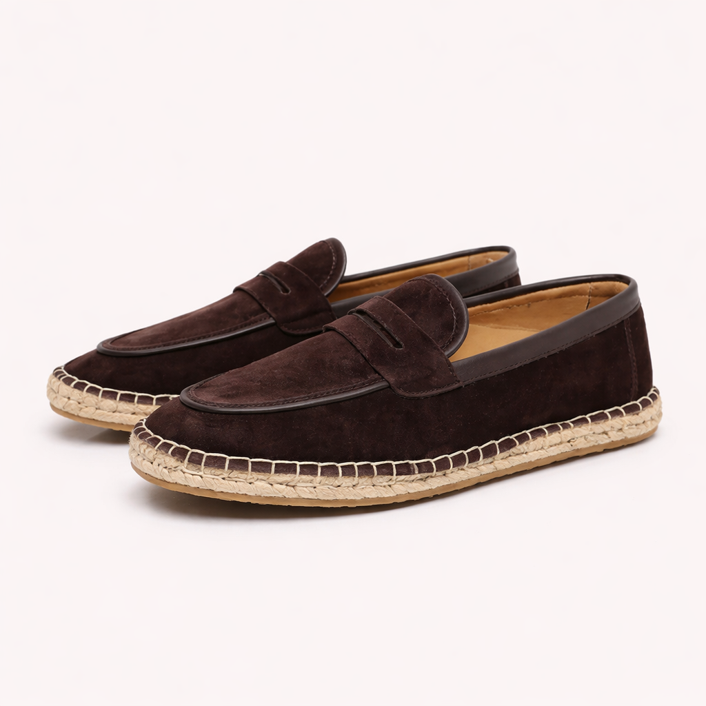Fawnbury | Men’s Suede Espadrille Penny Loafers