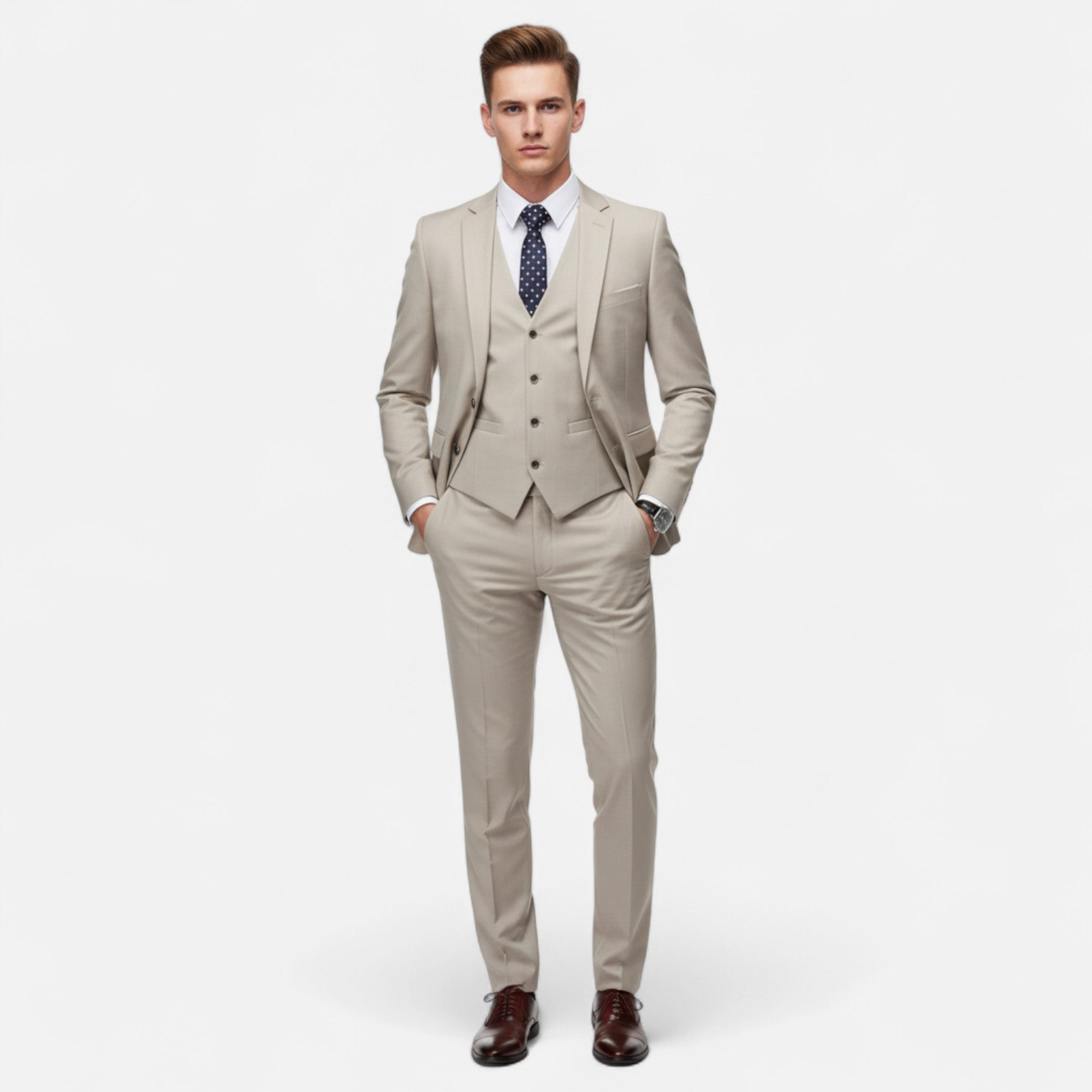 Pebblebury | Men’s Slim Fit Formal 3-Piece Blazer Suit