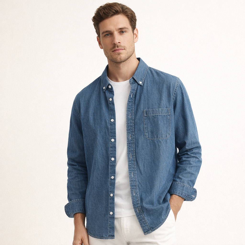 Fawnbury | Men’s Casual Denim Button-Up Shirt