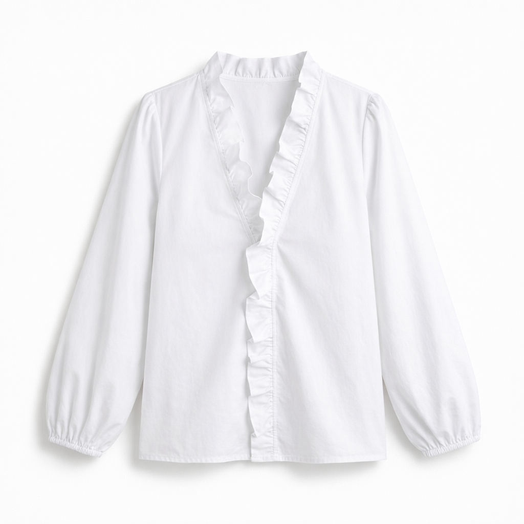 Fawnbury | Women’s Ruffle Trim V-Neck Blouse