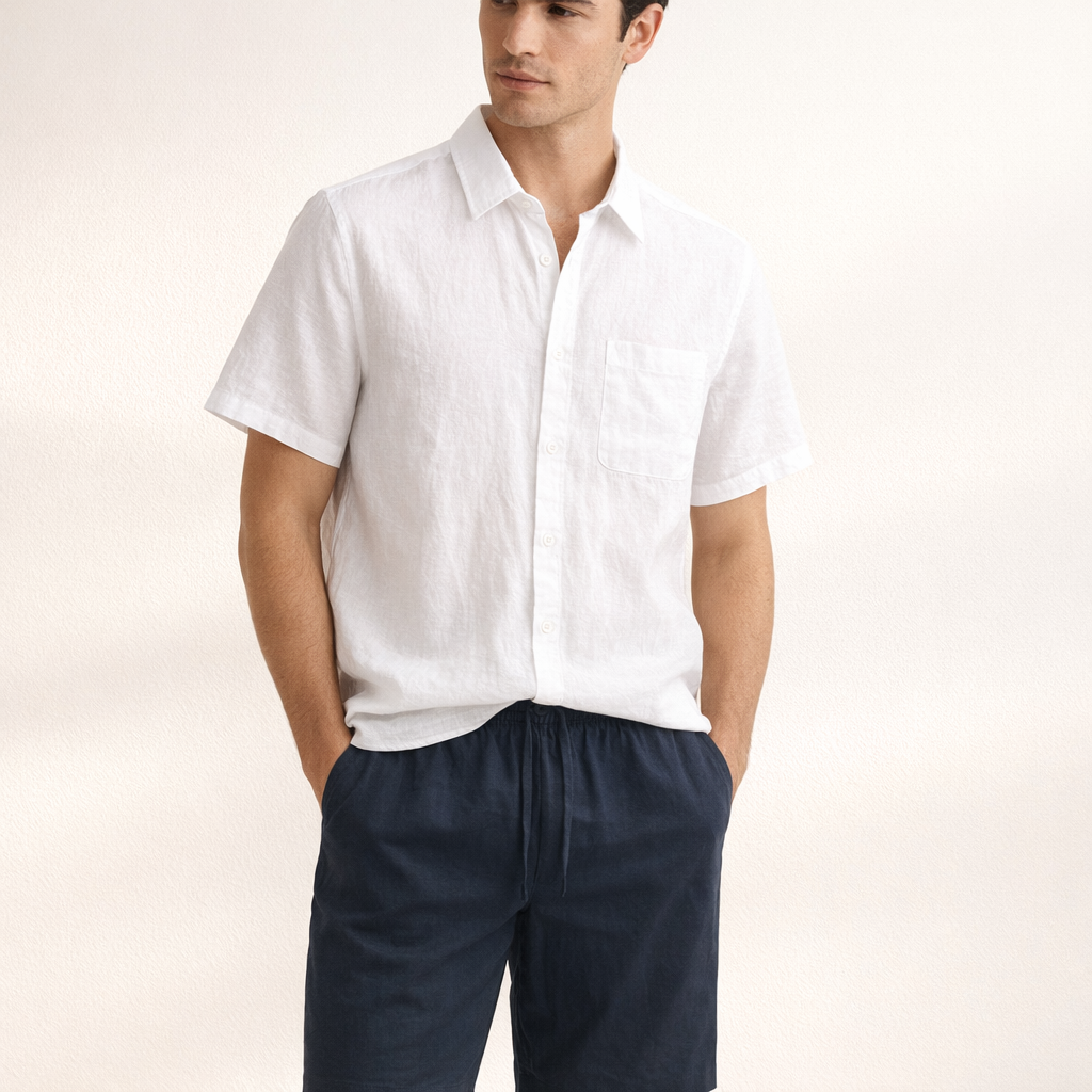 Fawnbury | Men’s Linen Shirt and Drawstring Shorts Set