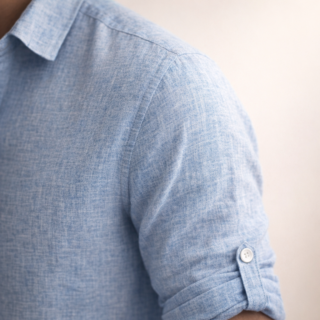Fawnbury | Men’s Linen Roll-Up Sleeve Shirt