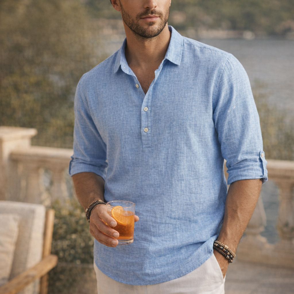 Fawnbury | Men’s Linen Roll-Up Sleeve Shirt