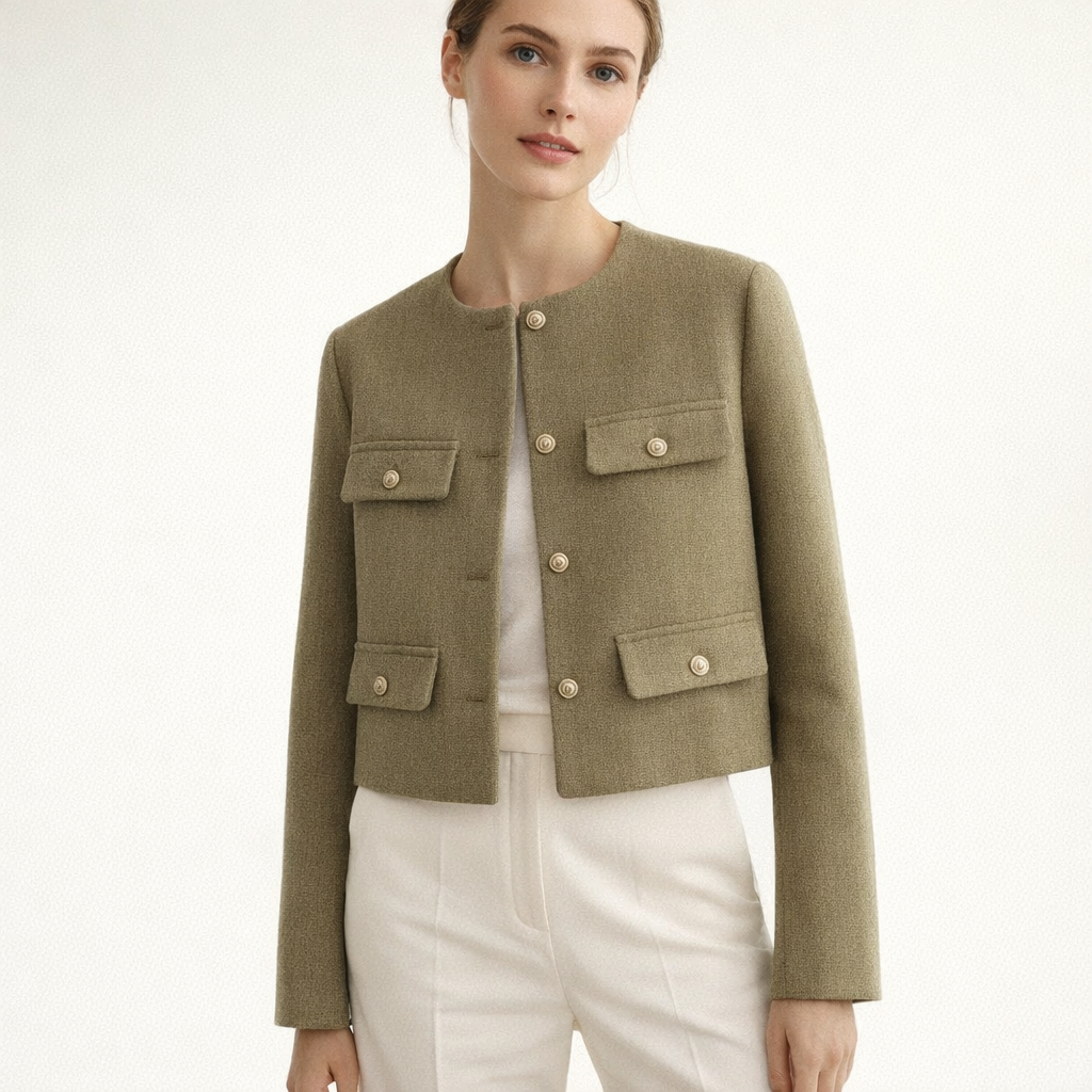 Fawnbury | Women’s Collarless Pocket Jacket