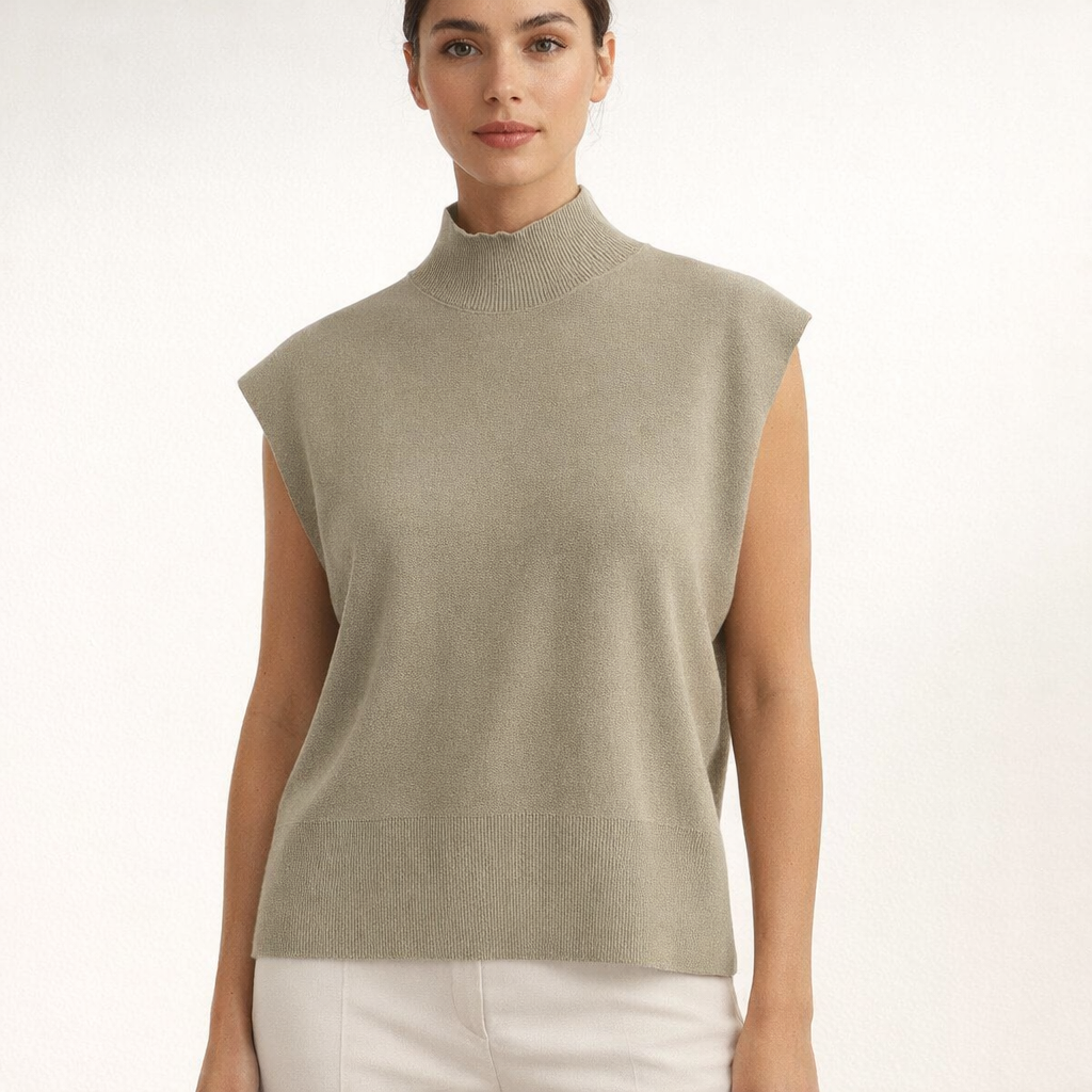 Fawnbury | Women’s Sleeveless Mock Neck Knit Top