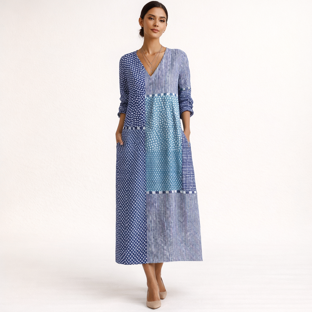 Fawnbury | Women’s Retro Linen Midi Dress