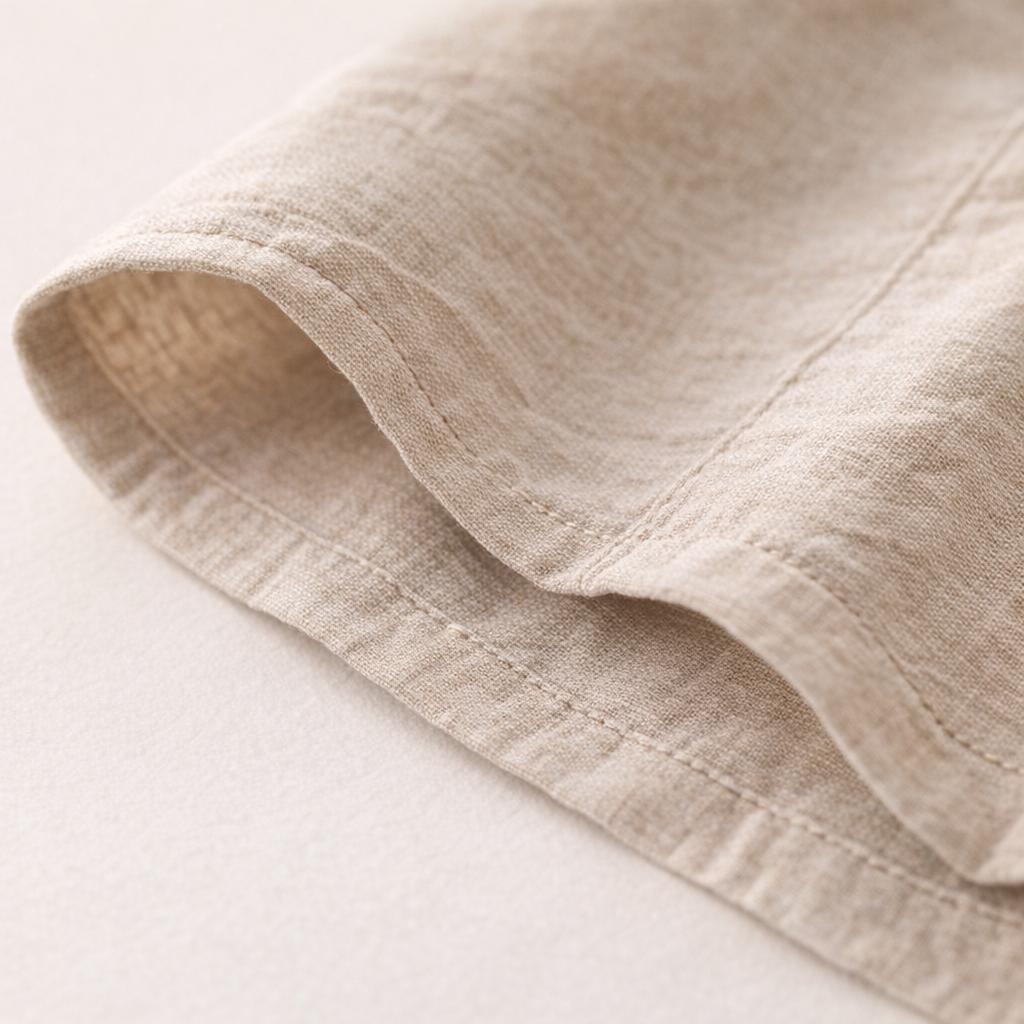 Fawnbury | Men’s Linen Stand Collar Roll-Up Shirt