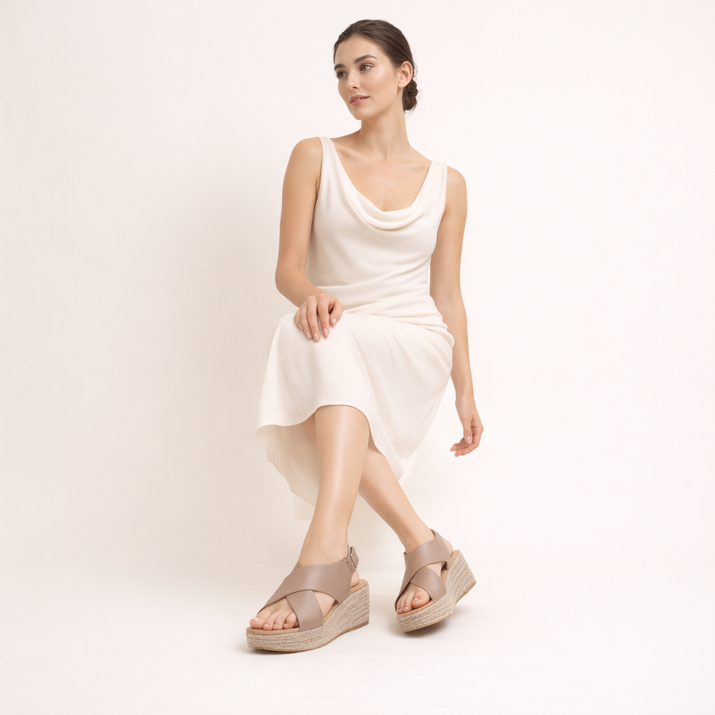 Fawnbury | Women’s Cross-Strap Espadrille Wedge Sandals