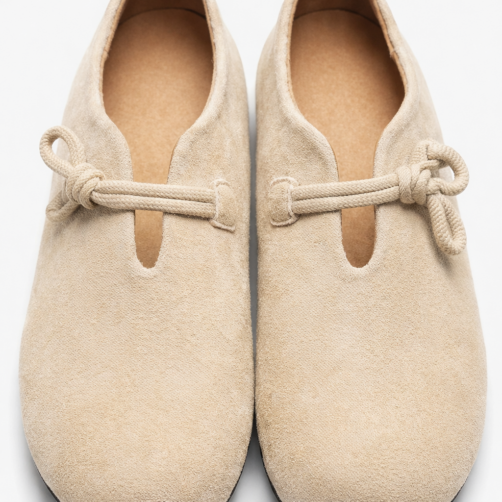 Fawnbury | Women’s Suede Tie-Front Flat Shoes