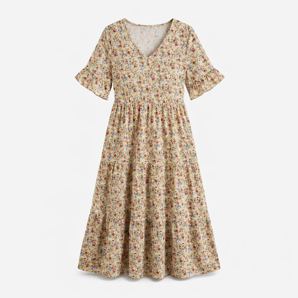 Fawnbury | Women’s Floral V-Neck Tiered Maxi Dress