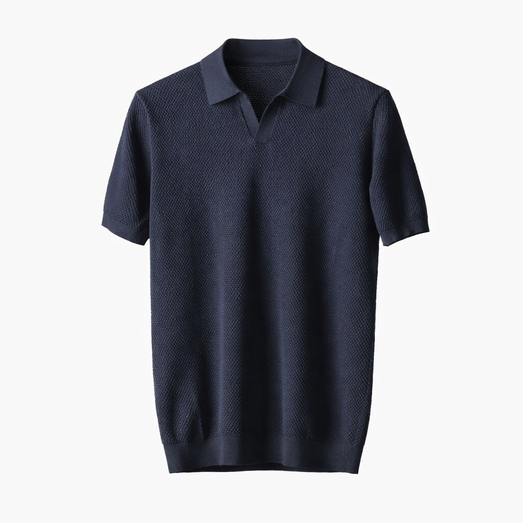 Fawnbury | Men’s Textured Knit Polo Sweater