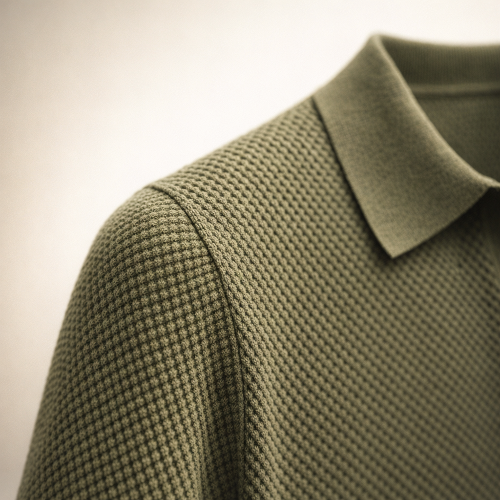 Fawnbury | Men’s Textured Knit Polo Sweater