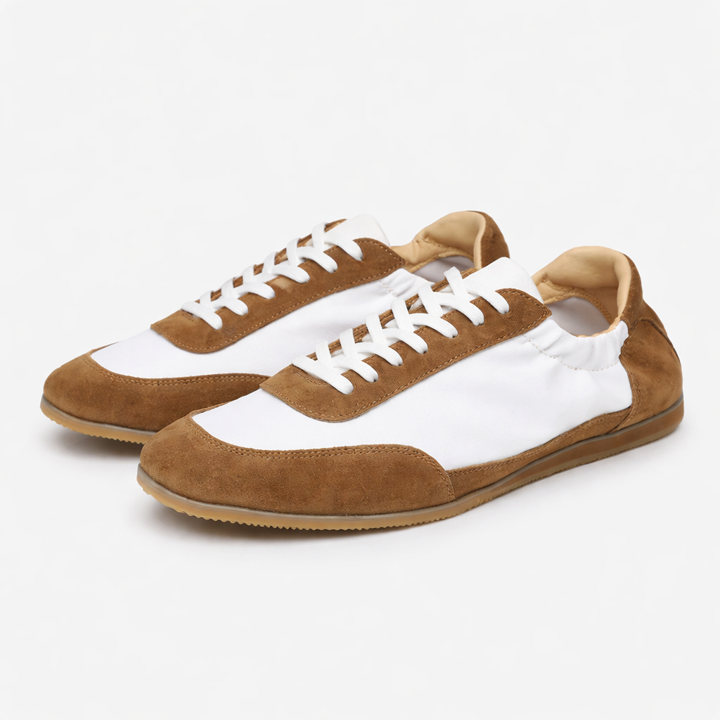 Fawnbury | Men’s Suede Trim Retro Leather Sneakers