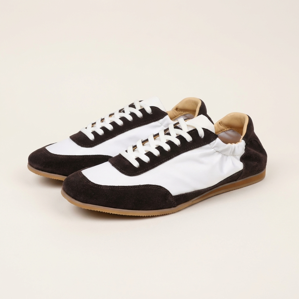 Fawnbury | Men’s Suede Trim Retro Leather Sneakers