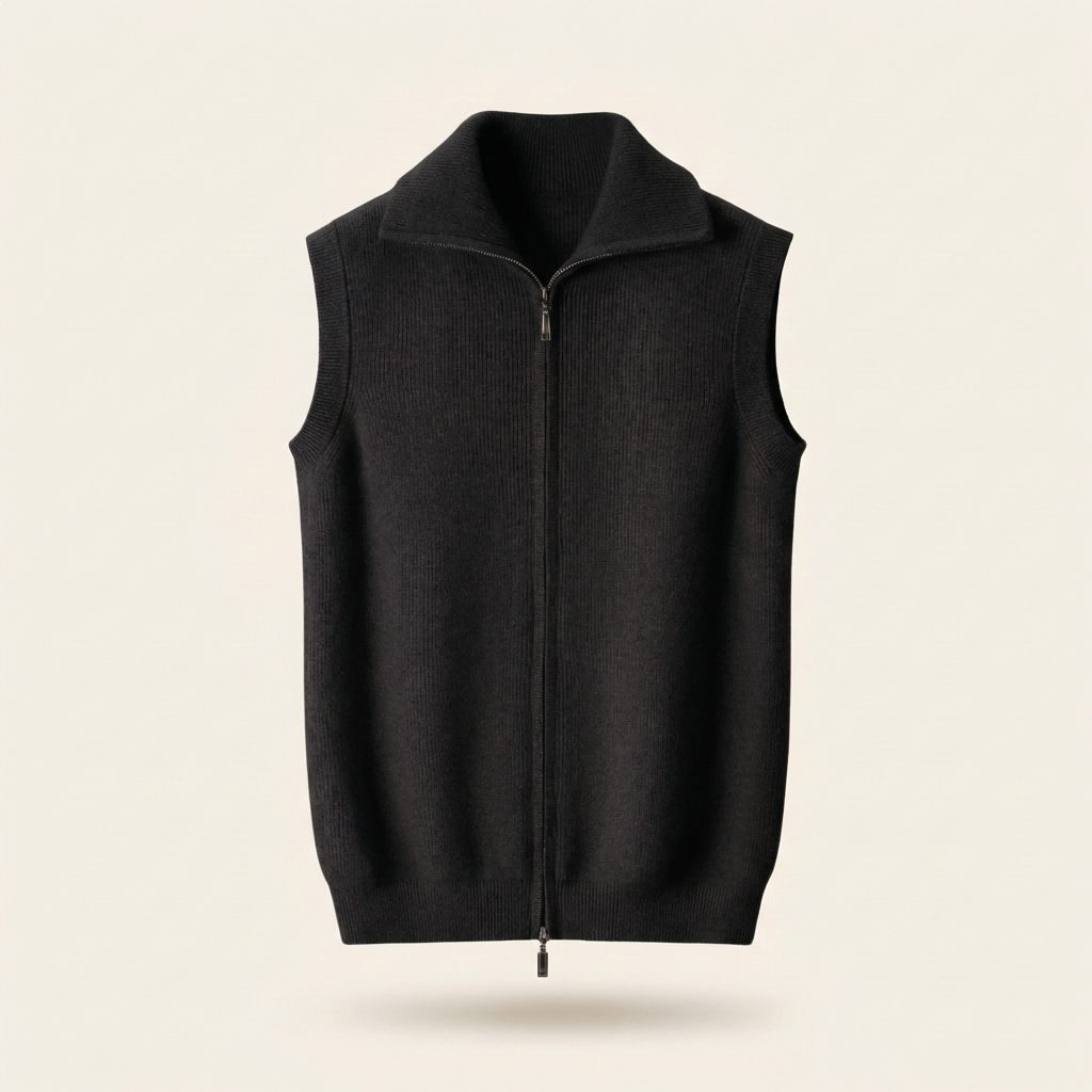 Fawnbury | Men’s Zip-Up Fine Knit Sleeveless Vest
