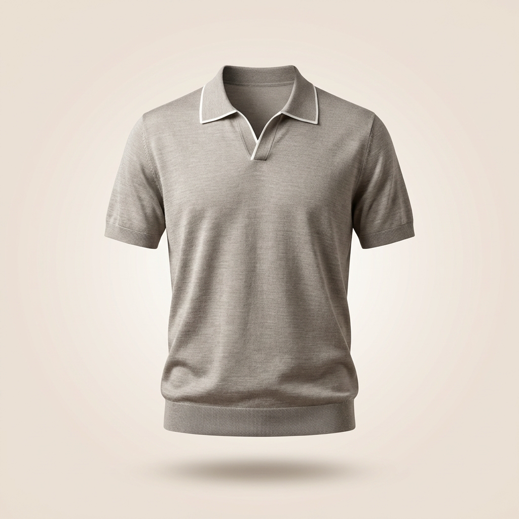 Fawnbury | Men’s Fine Knit Contrast Trim Polo Sweater