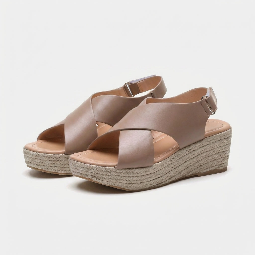 Fawnbury | Women’s Cross-Strap Espadrille Wedge Sandals
