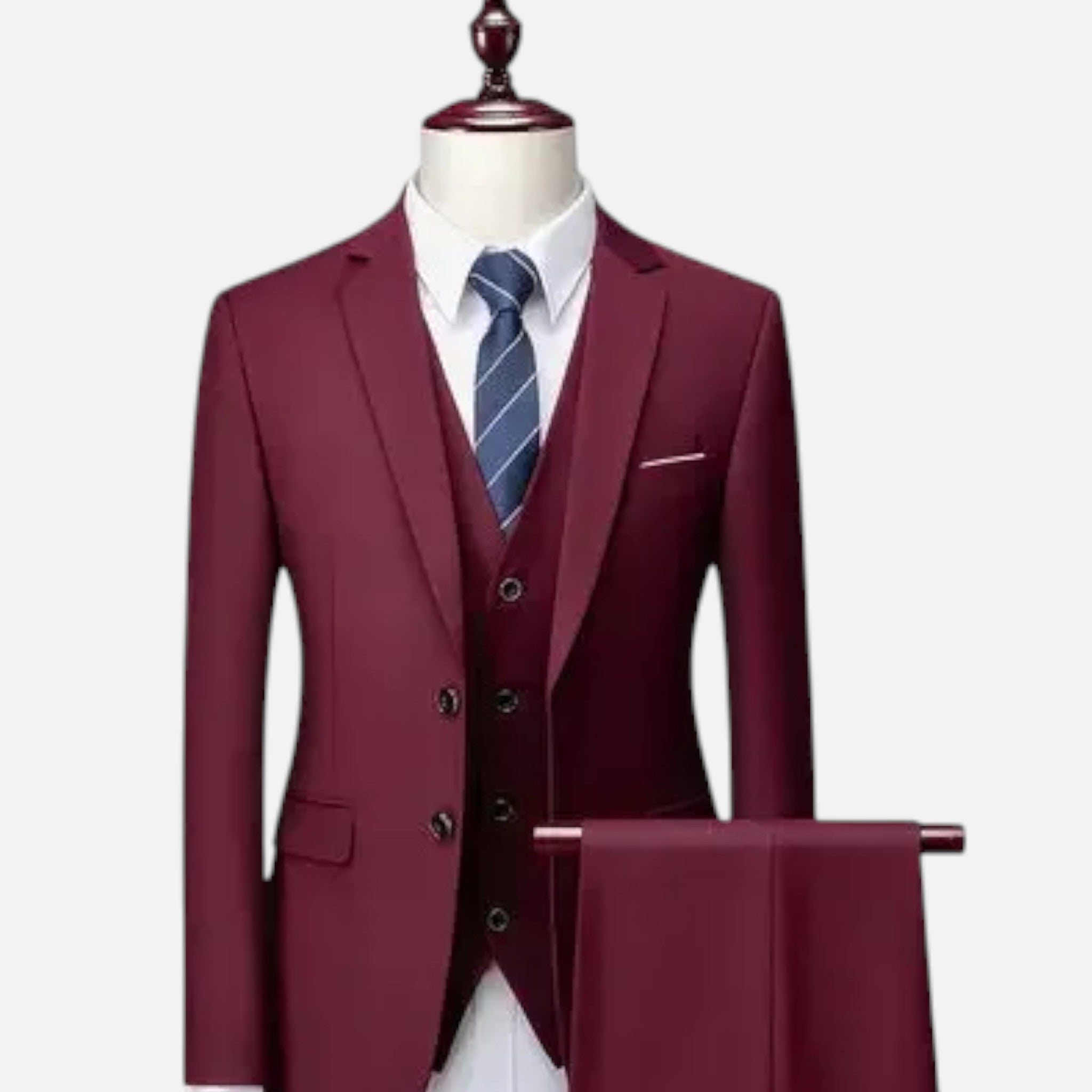 Pebblebury | Men’s Slim Fit Formal 3-Piece Blazer Suit
