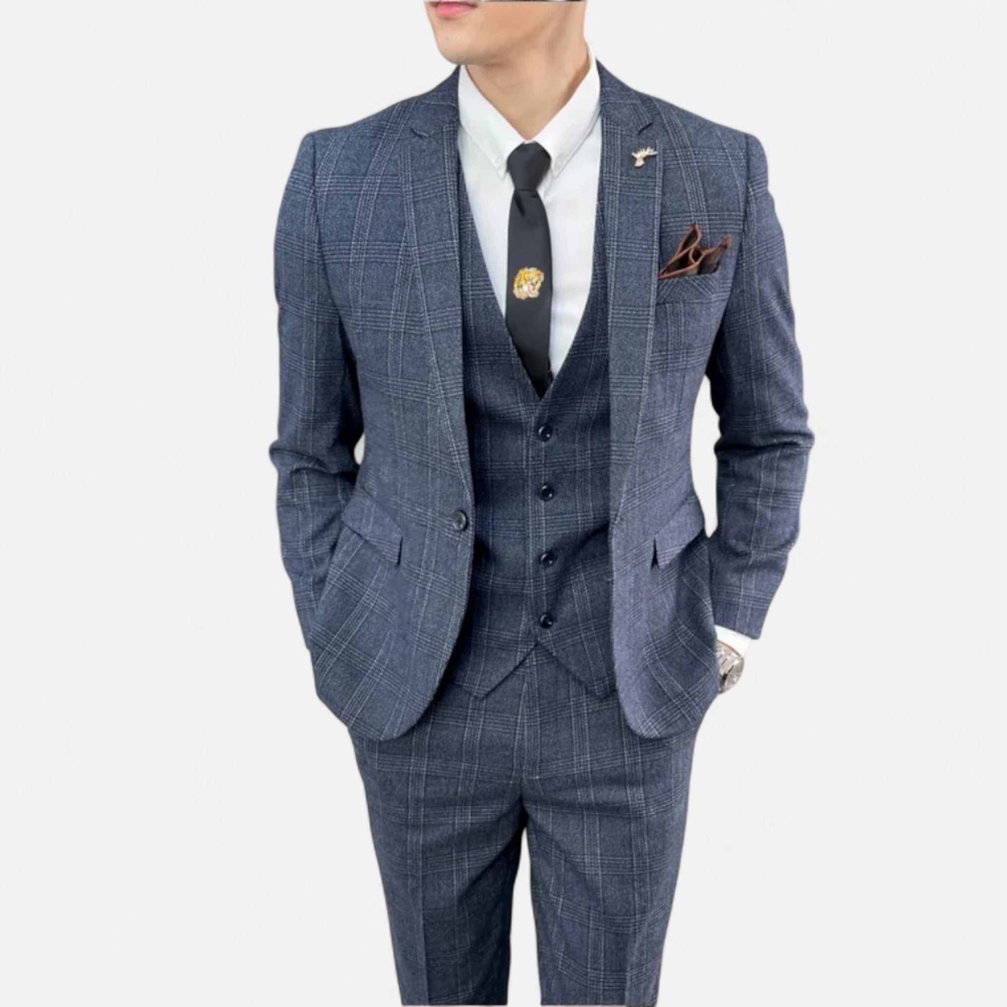 Pebblebury | Men’s English Style 3-Piece Tuxedo Suit