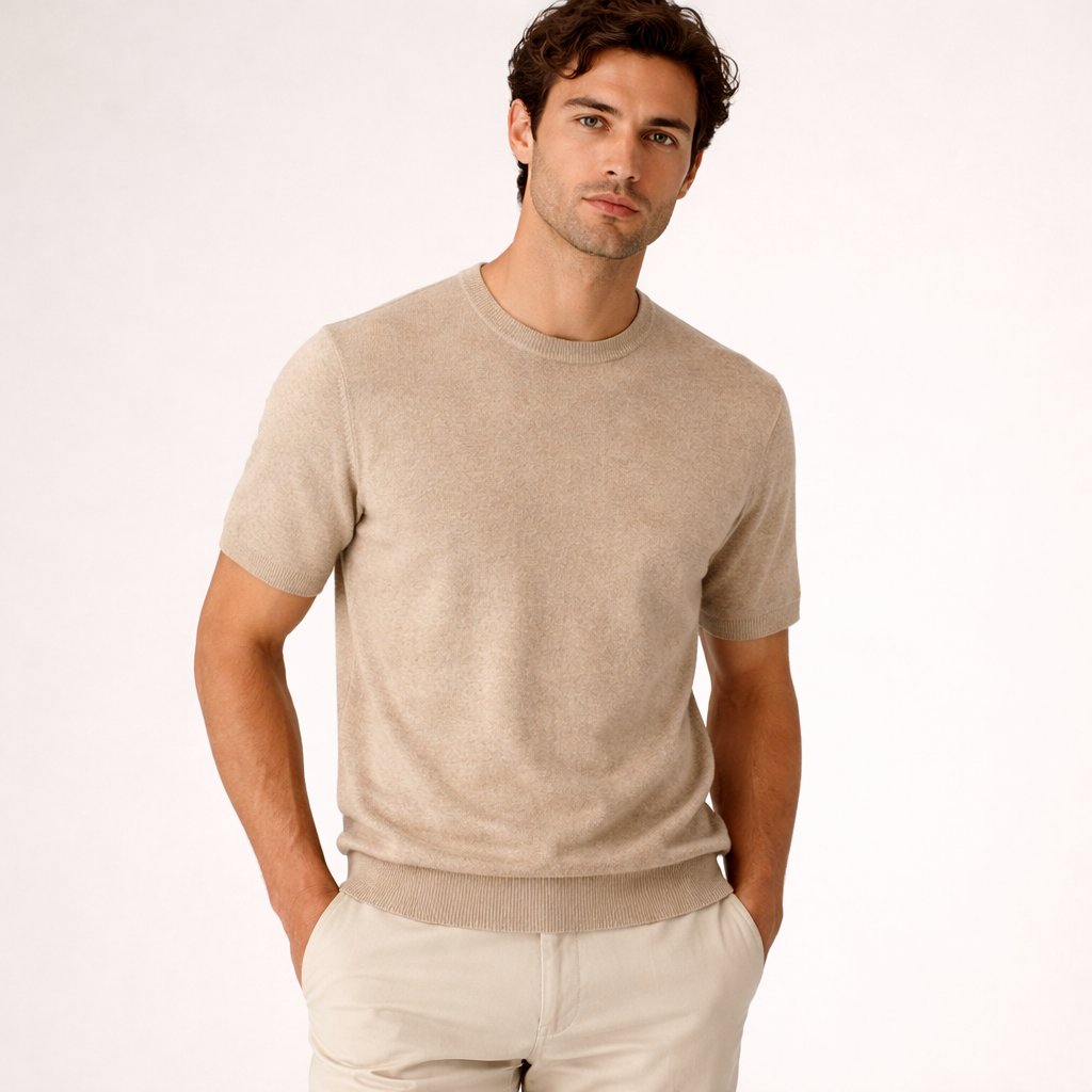 Fawnbury | Men’s Short Sleeve Fine Knit Top Merino