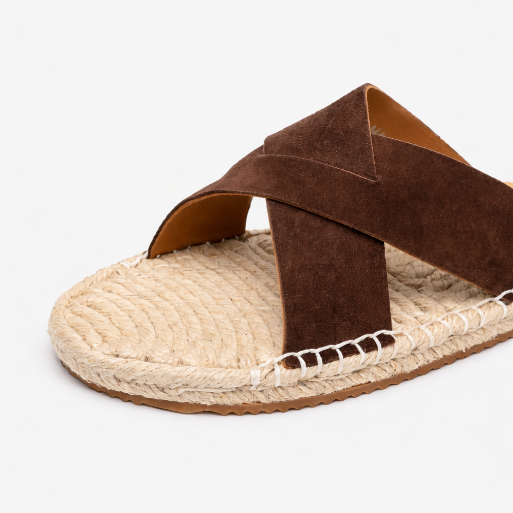 Fawnbury | Women’s Cross-Strap Suede Espadrille Slides