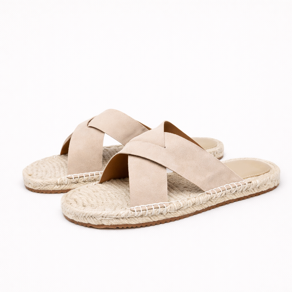 Fawnbury | Women’s Cross-Strap Suede Espadrille Slides