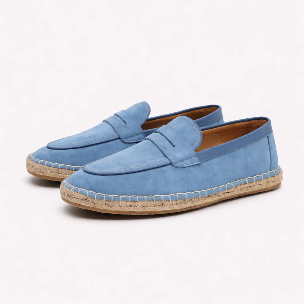 Fawnbury | Men’s Suede Espadrille Penny Loafers