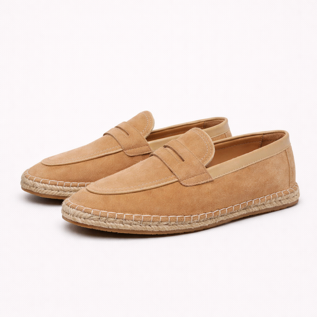 Fawnbury | Men’s Suede Espadrille Penny Loafers