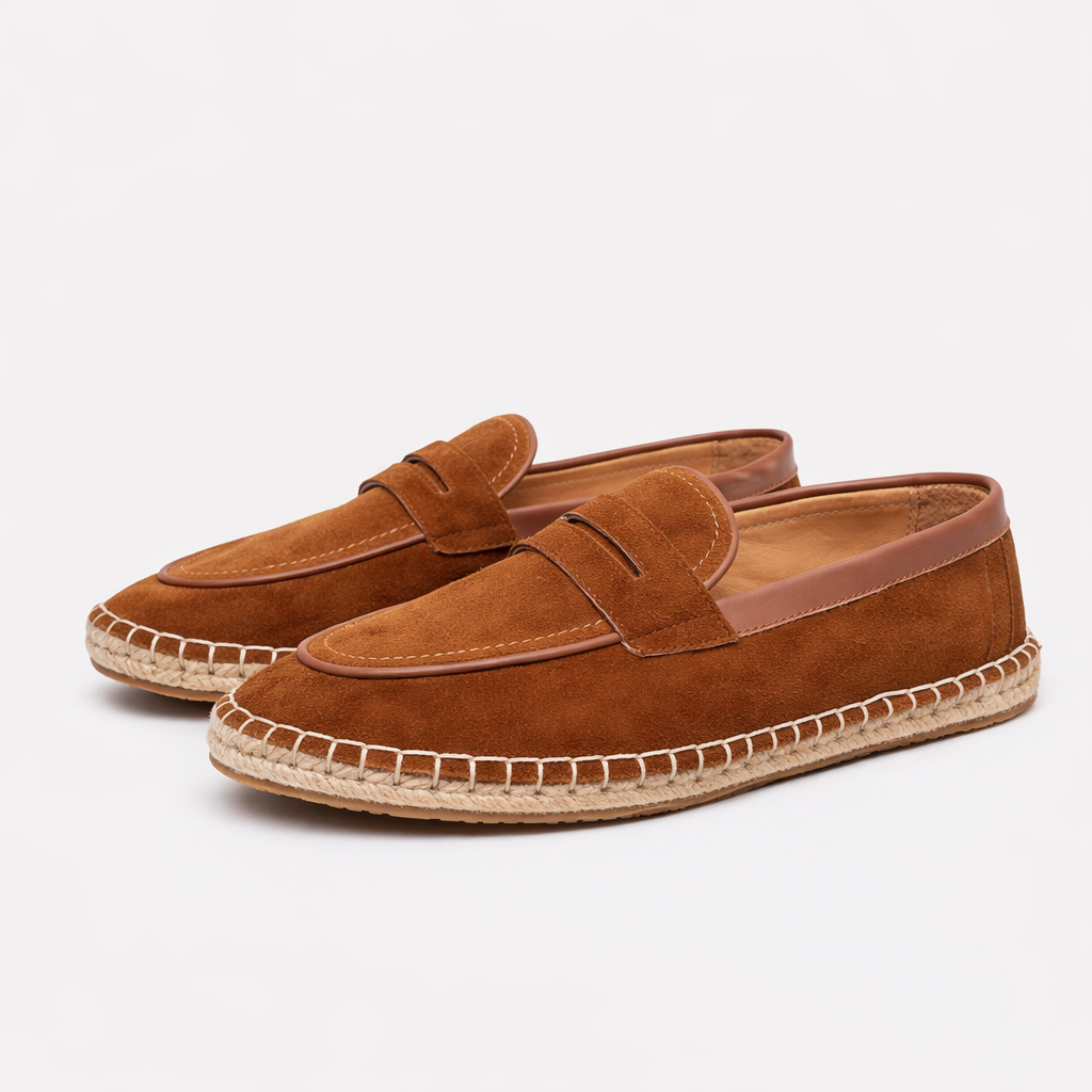 Fawnbury | Men’s Suede Espadrille Penny Loafers