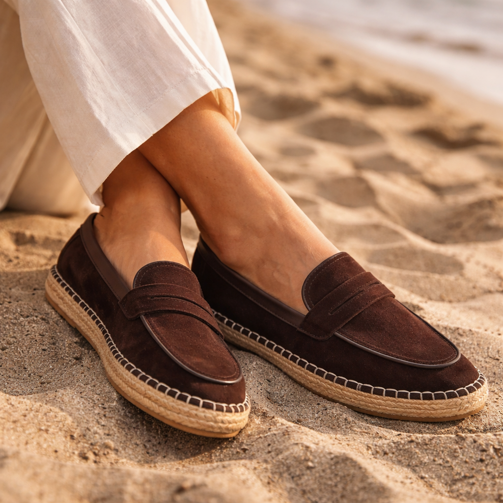 Fawnbury | Men’s Suede Espadrille Penny Loafers