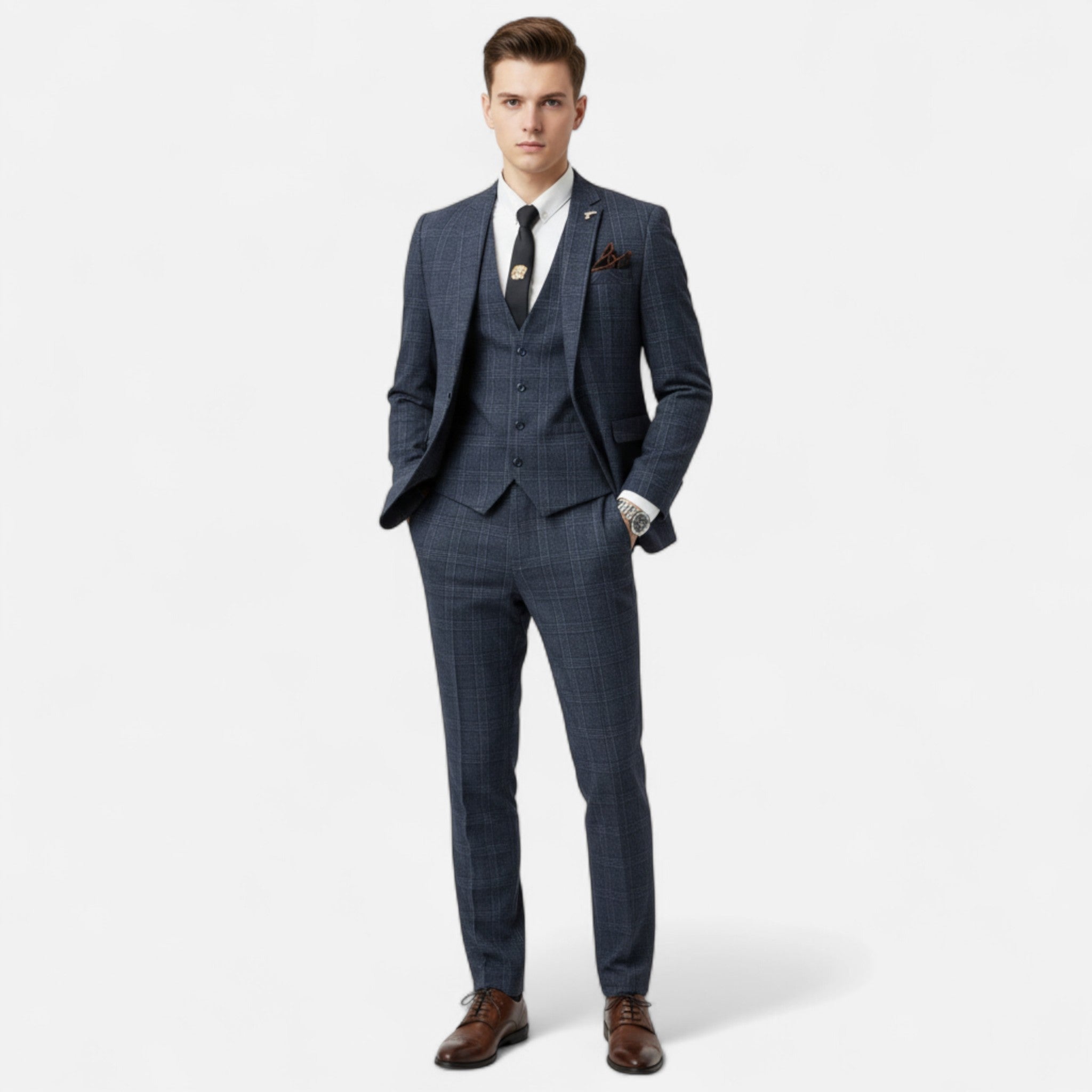Pebblebury | Men’s English Style 3-Piece Tuxedo Suit