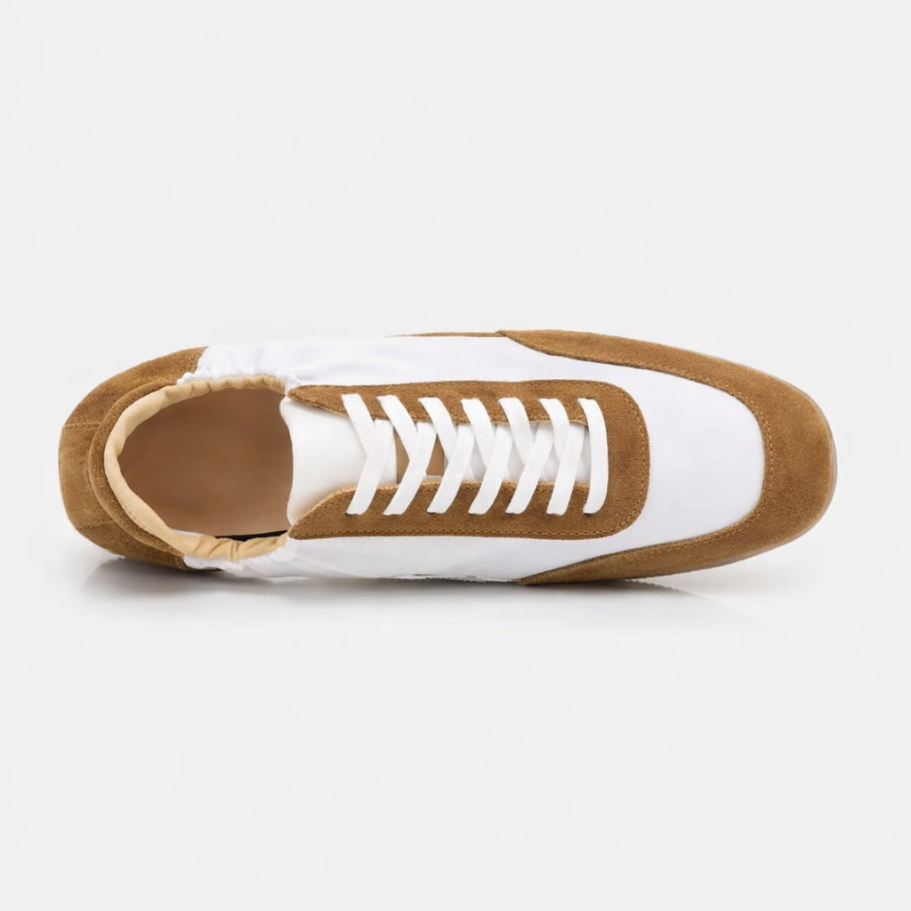 Fawnbury | Men’s Suede Trim Retro Leather Sneakers