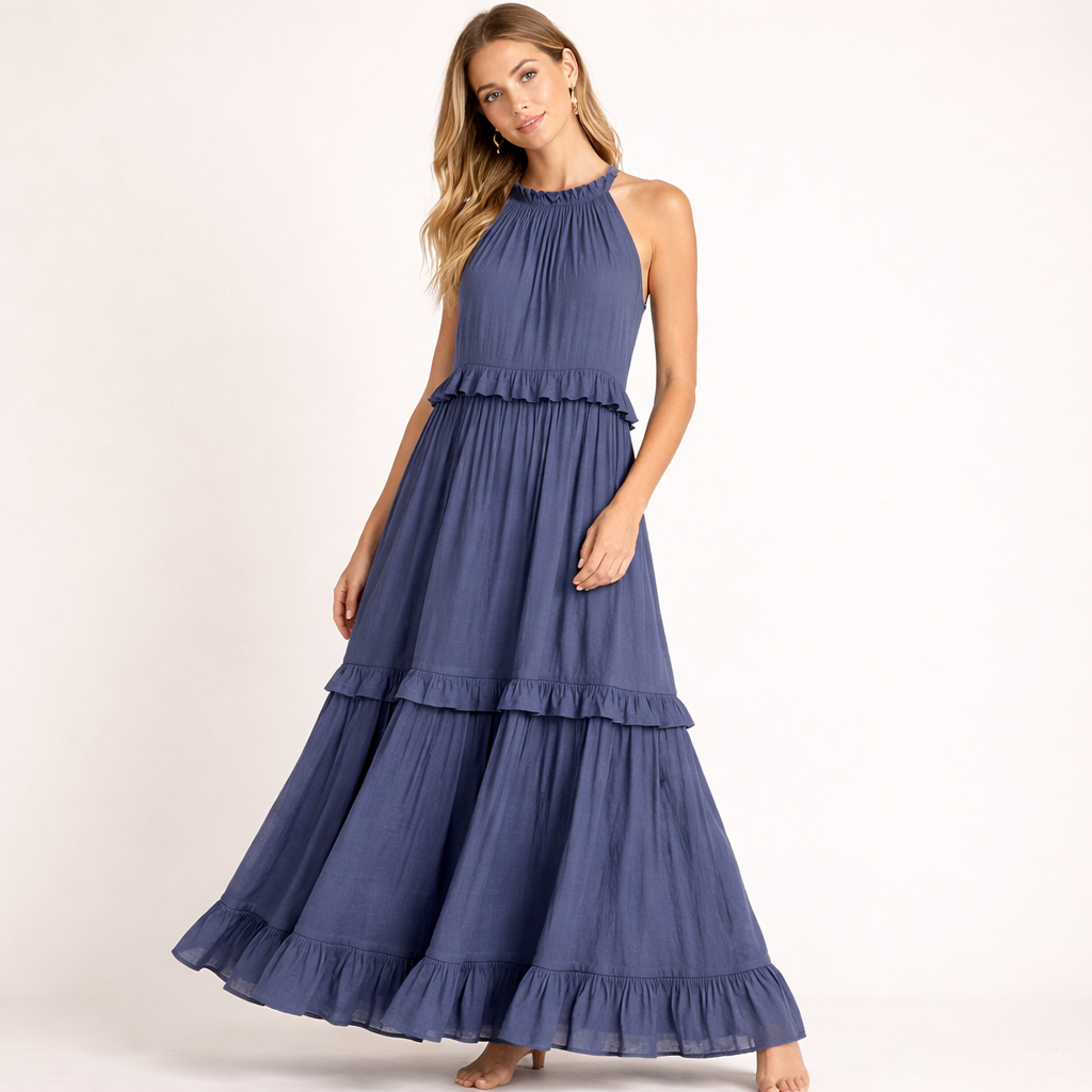 Fawnbury | Women’s Ruffle Trim Tiered Maxi Dress