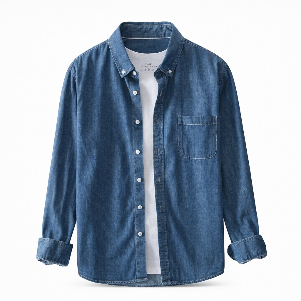 Fawnbury | Men’s Casual Denim Button-Up Shirt