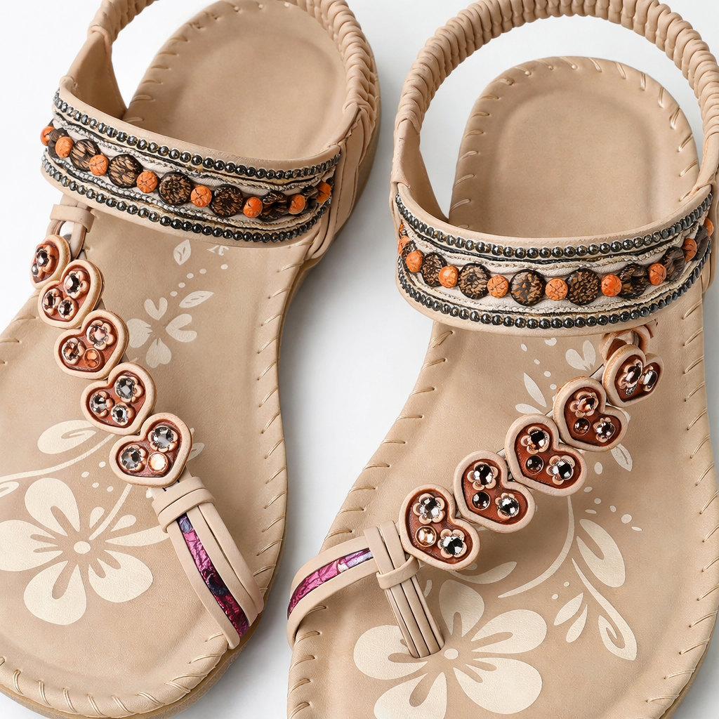 Fawnbury | Women’s Embellished T-Strap Slingback Sandals