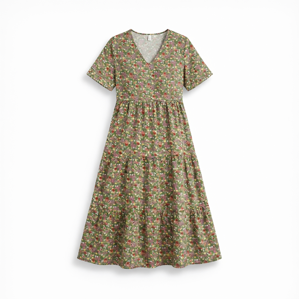 Fawnbury | Women’s Floral V-Neck Tiered Maxi Dress