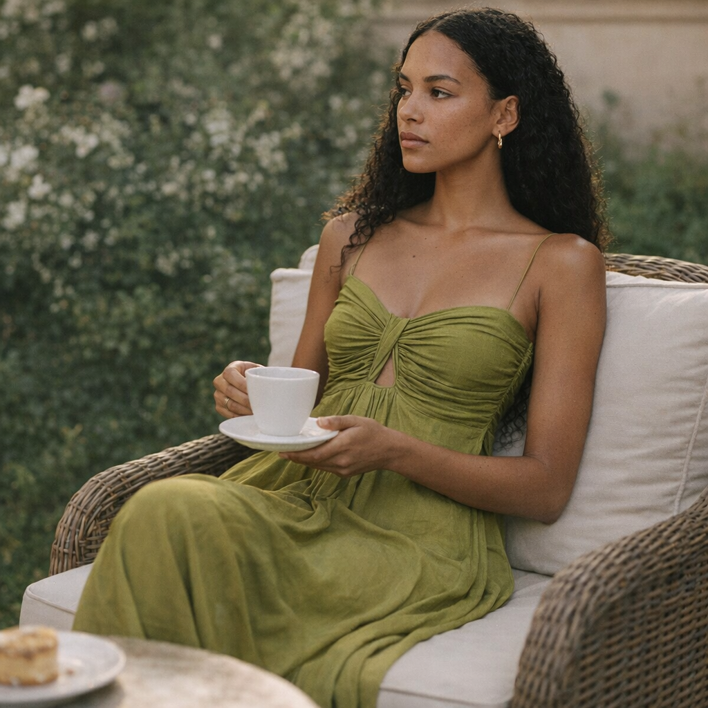 Fawnbury | Women’s Ruched Bust Maxi Slip Dress