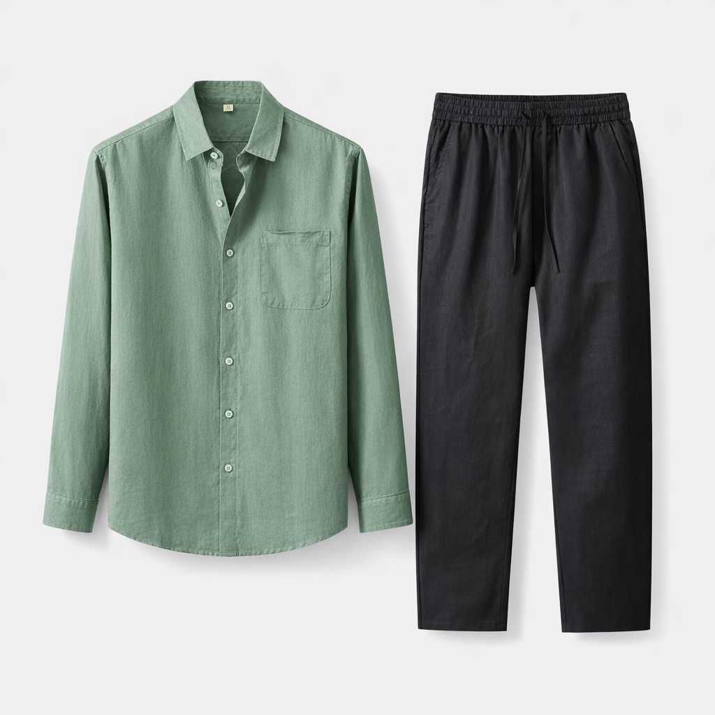 Fawnbury | Men’s Linen Shirt and Drawstring Trousers Set