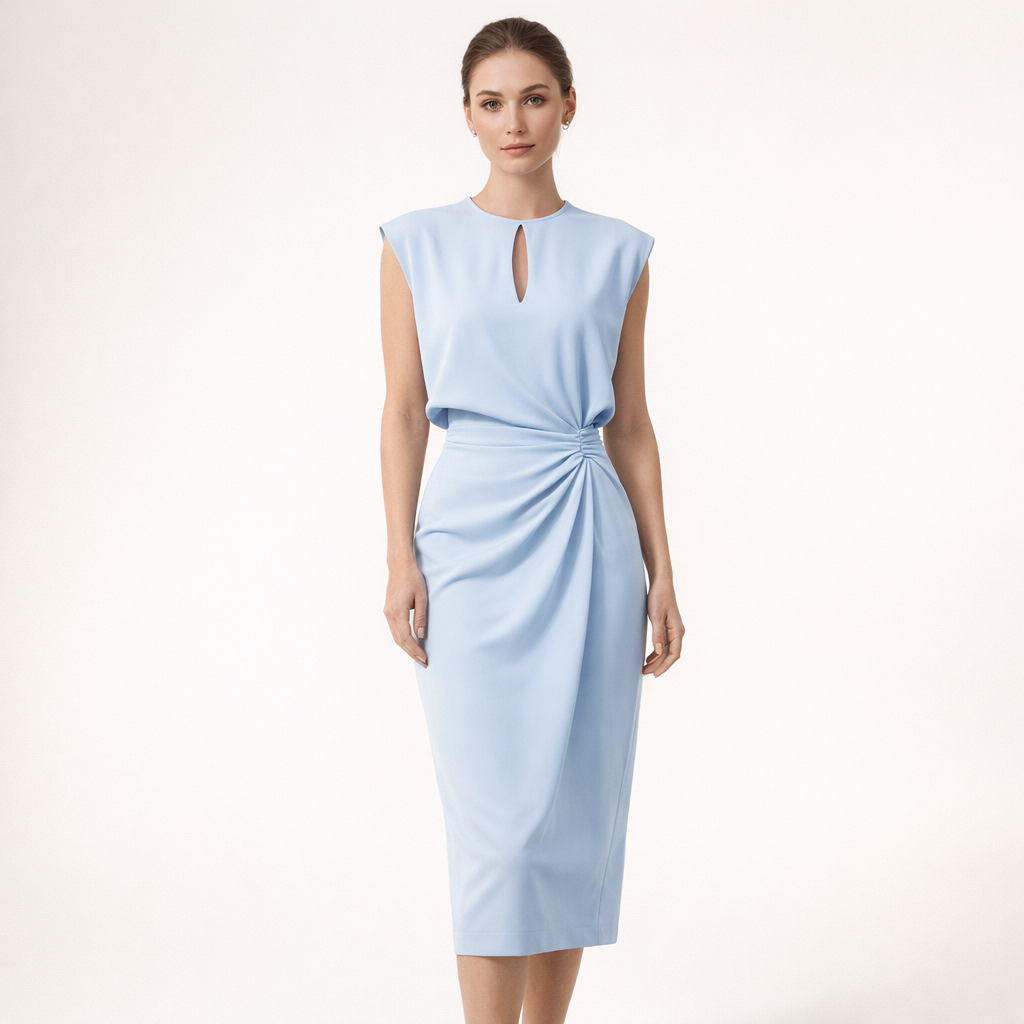 Fawnbury | Women’s Draped Waist Midi Dress