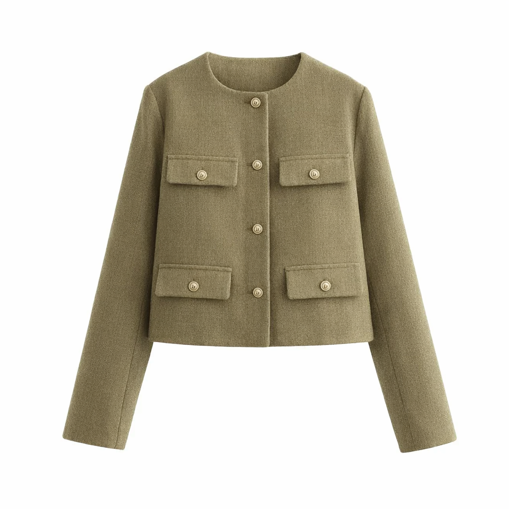 Fawnbury | Women’s Collarless Pocket Jacket
