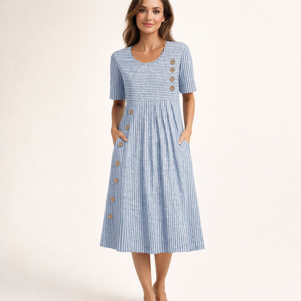 Fawnbury | Women’s Striped Midi Dress