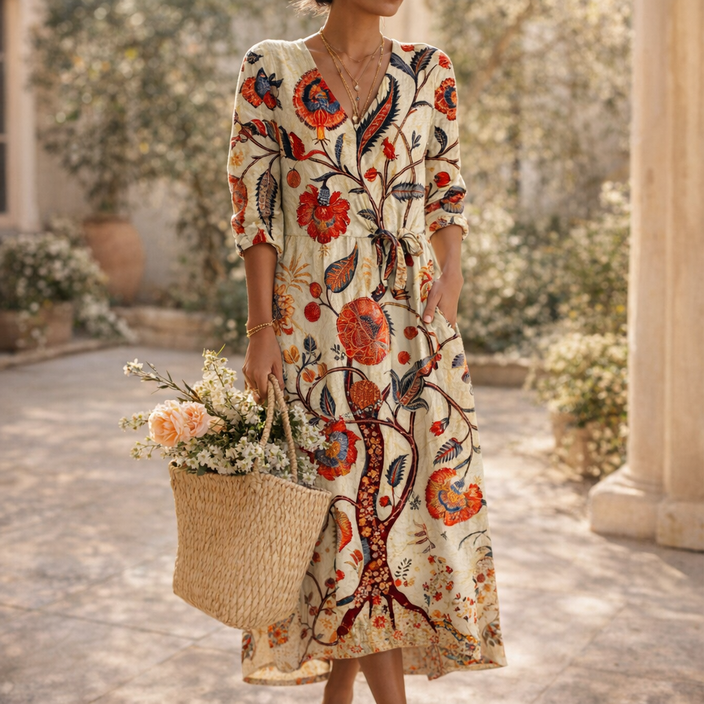 Fawnbury | Women’s Bohemian Floral Midi Dress
