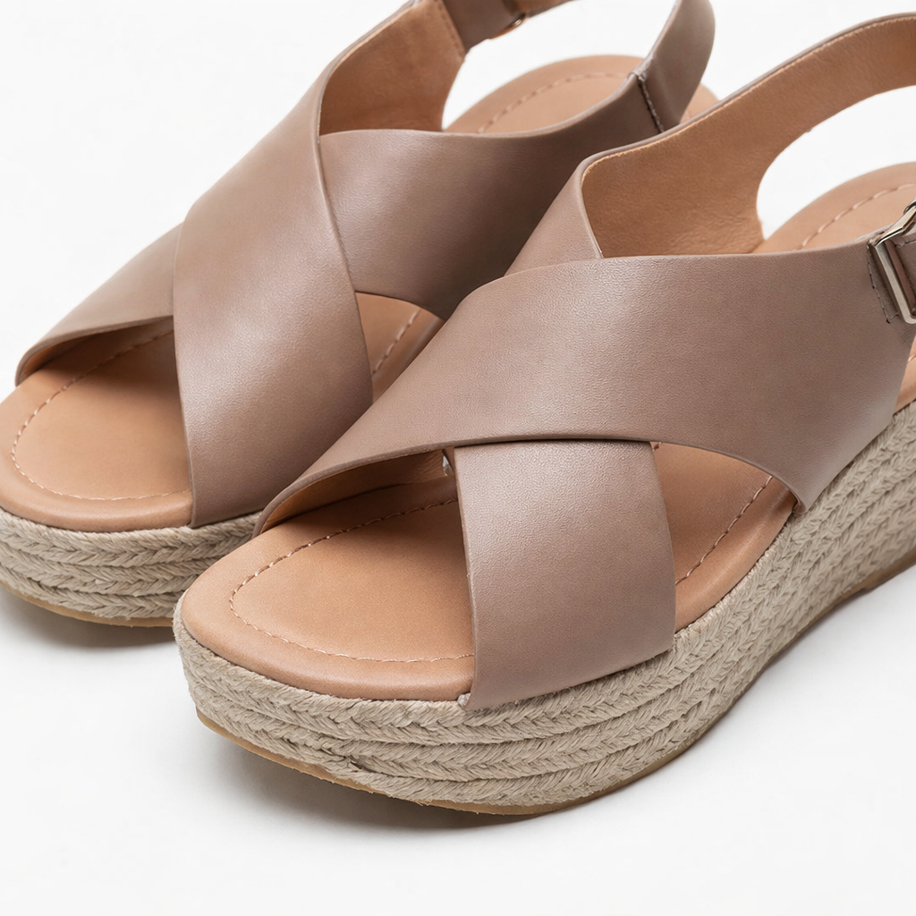 Fawnbury | Women’s Cross-Strap Espadrille Wedge Sandals