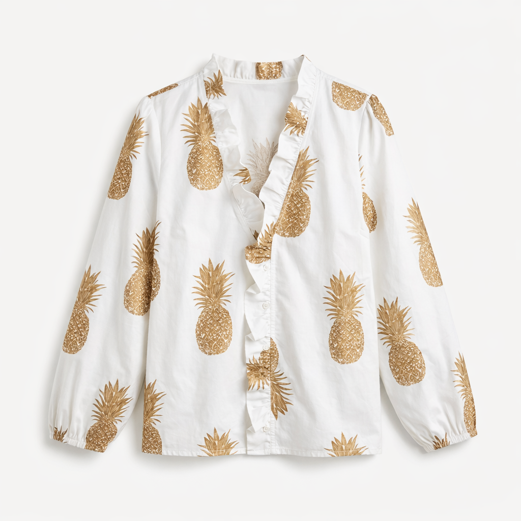 Fawnbury | Women’s Ruffle Trim V-Neck Blouse