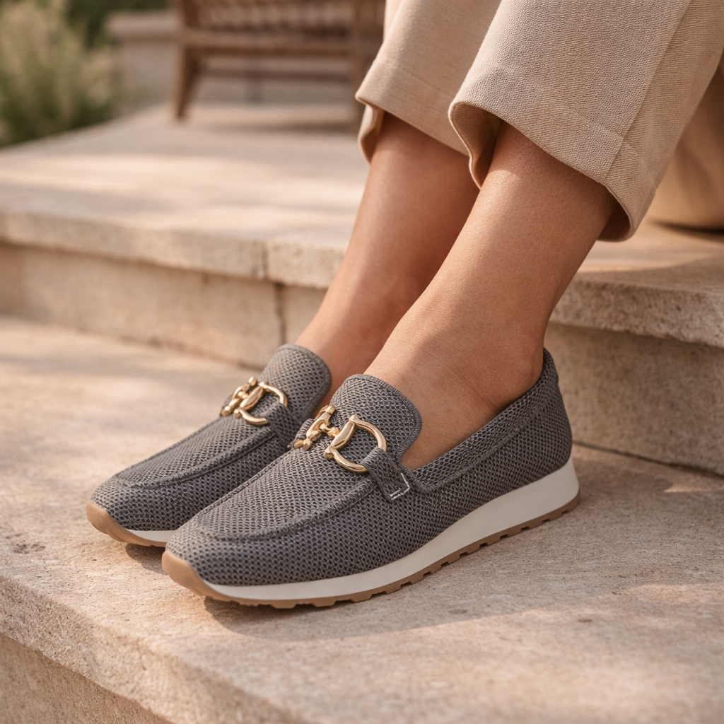 Fawnbury | Women’s Chain Detail Mesh Slip-On Sneakers